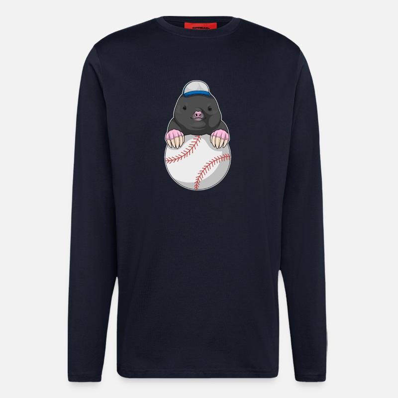 Mole Cap Baseball - Manches longues bio décontracté fabriqué en UE - DARK NAVY