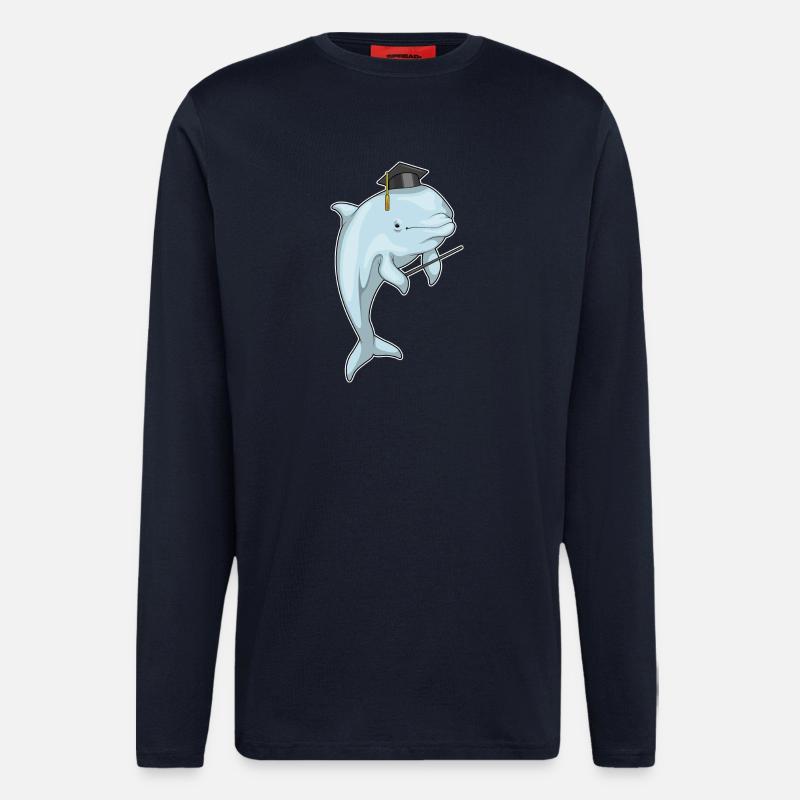 Cylindre du professeur Delfin - Manches longues bio décontracté fabriqué en UE - DARK NAVY
