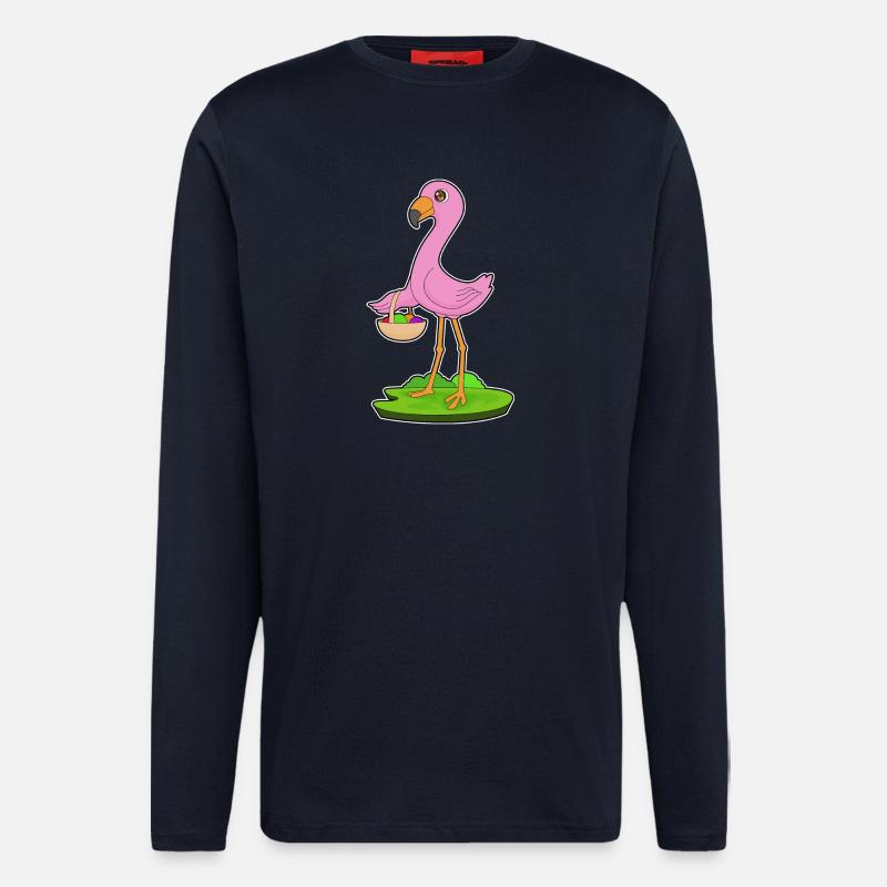 Flamingo Obstkorb - Langarmshirt - made by SPREAD  - DARK NAVY