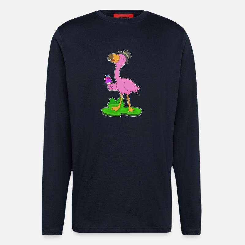 Flamingo Waffeleis - Langarmshirt - made by SPREAD - DARK NAVY