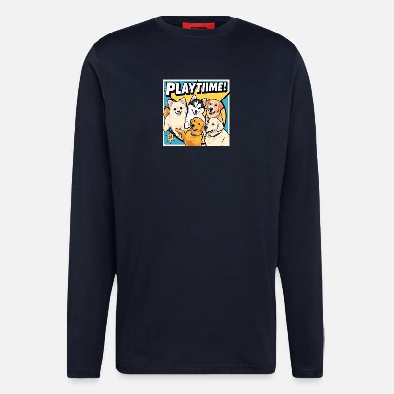 Comic Dogs - Playtime - Langarmshirt - made by SPREAD  - DARK NAVY