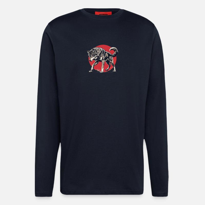 Epischer Wolf - Langarmshirt - made by SPREAD  - DARK NAVY