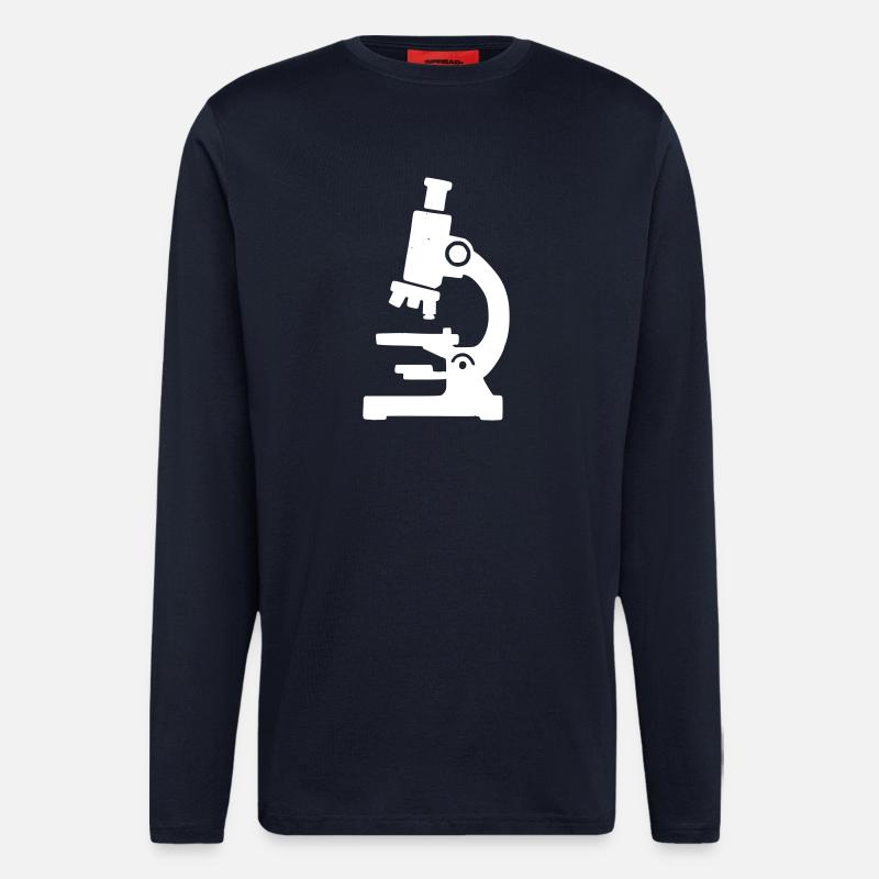 Microscope Silhouette Laboratory - Longsleeve - made by SPREAD  - DARK NAVY