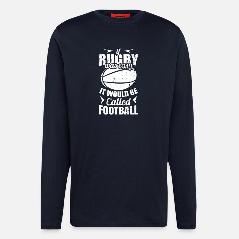 Lustiger Rugby Spruch - Langarmshirt - made by SPREAD - DARK NAVY