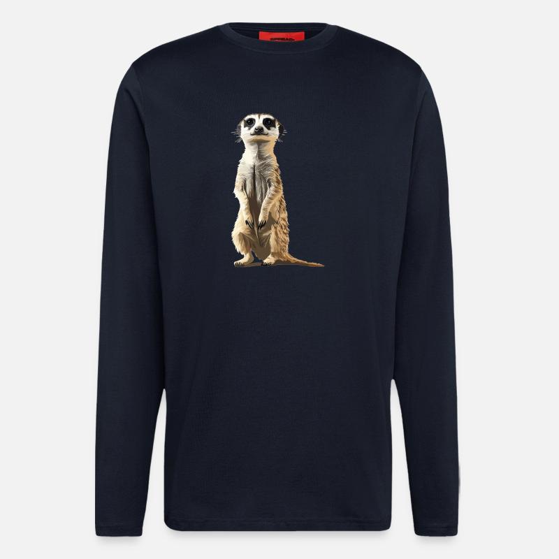 Meerkat Erdmännchen - Langarmshirt - made by SPREAD  - DARK NAVY
