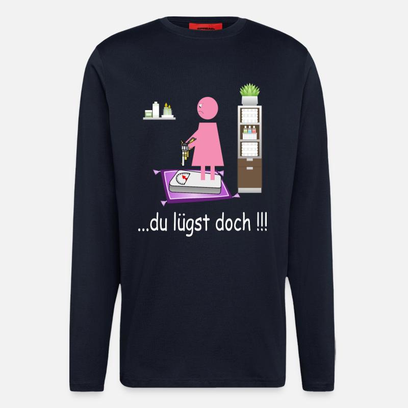 Lustiges Badezimmer Bild - Langarmshirt - made by SPREAD  - DARK NAVY
