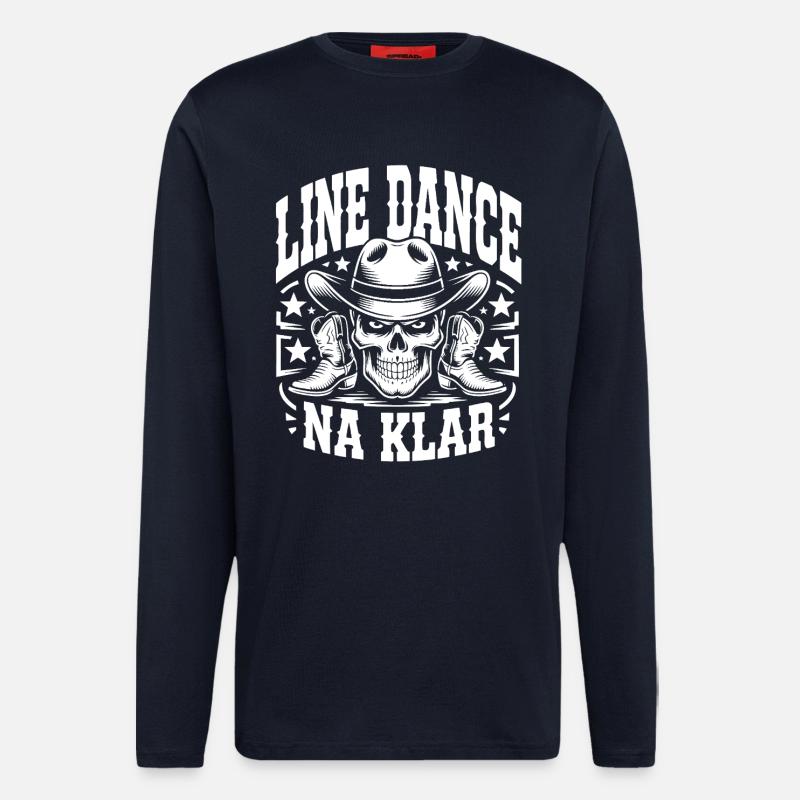 Line Dance Skull Cowboy - Langarmshirt - made by SPREAD - DARK NAVY