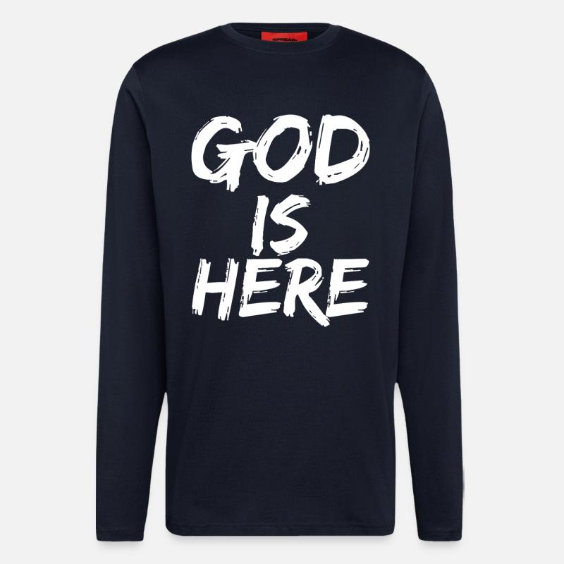 god is here - Longsleeve - made by SPREAD  - DARK NAVY