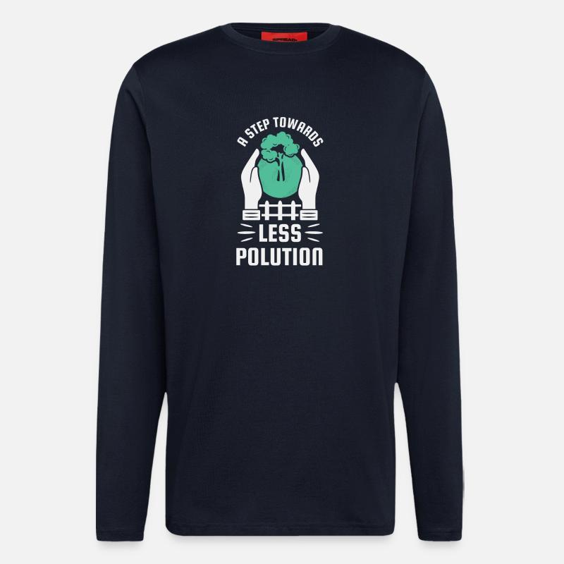 Step towards less pollution - Longsleeve - made by SPREAD  - DARK NAVY