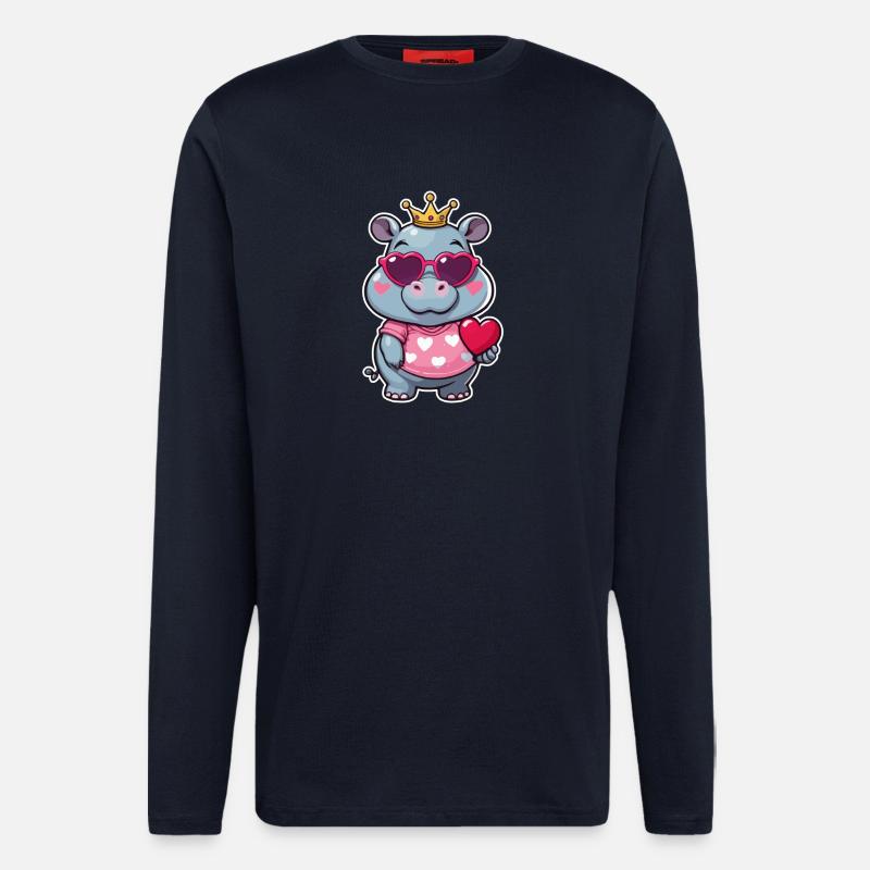 Nilpferd - Langarmshirt - made by SPREAD  - DARK NAVY