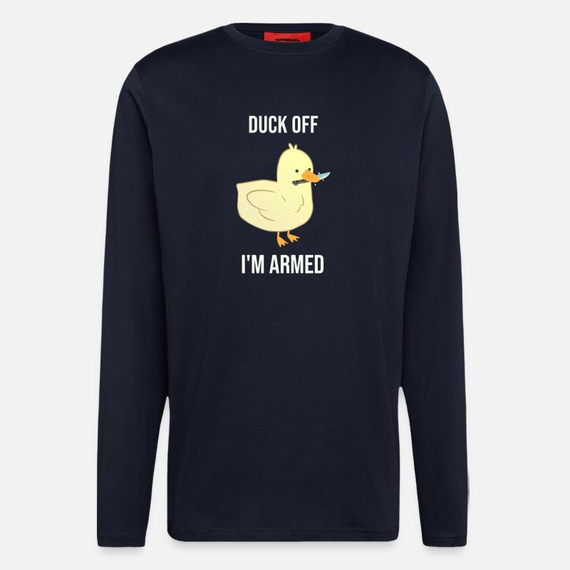 Duck dich weg, ich bin bewaffnet - Langarmshirt - made by SPREAD - DARK NAVY