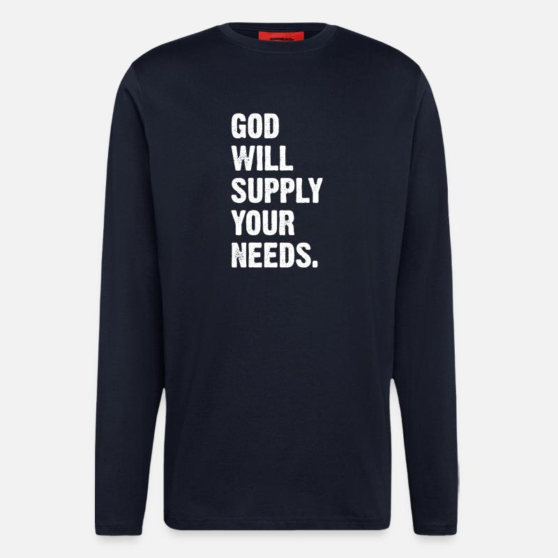 God Will Supply Your Needs - Langarmshirt - made by SPREAD  - DARK NAVY