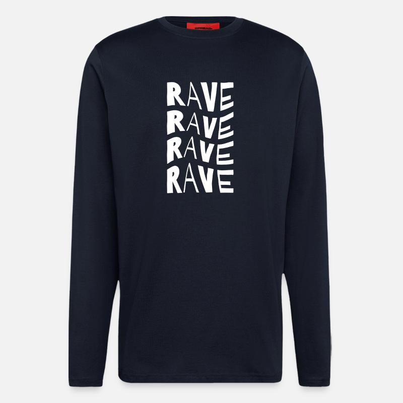 Rave Repeat Typografie - Langarmshirt - made by SPREAD  - DARK NAVY