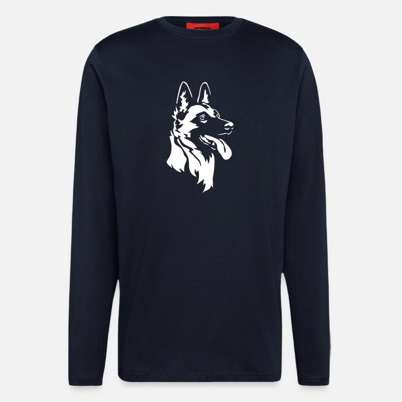 Malinois Head "Black Edition" - Longsleeve - made by SPREAD  - DARK NAVY