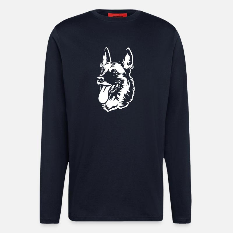 Malinois Kopf "Black Edition" - Langarmshirt - made by SPREAD - DARK NAVY