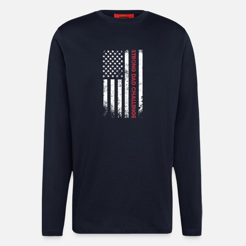 Strong Dad Challenge Flag - Longsleeve - made by SPREAD  - DARK NAVY