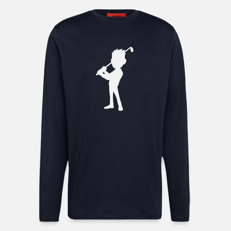 Golf-Design, Golfer Silhouette - Langarmshirt - made by SPREAD - DARK NAVY