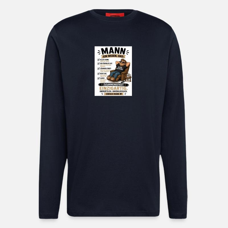 Mann: Einzigartig, unverwechselbar - Langarmshirt - made by SPREAD - DARK NAVY