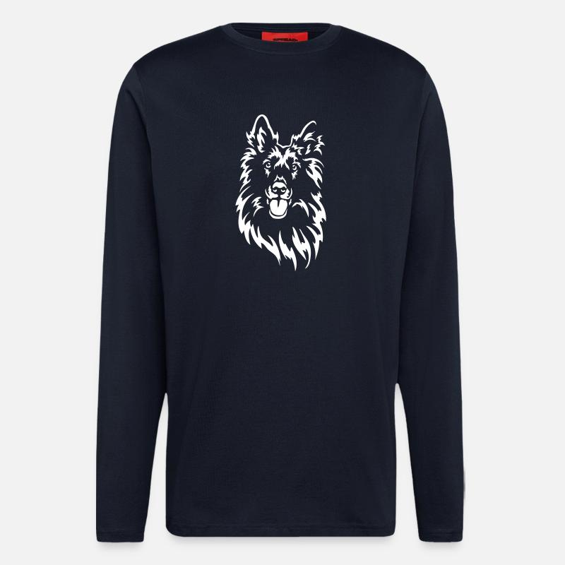 Groenendael Head "Black Edition" - Longsleeve - made by SPREAD  - DARK NAVY