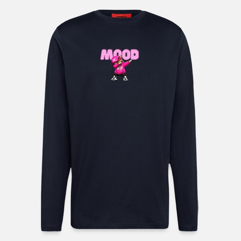 Chat de l’humeur - Manches longues bio décontracté fabriqué en UE - DARK NAVY