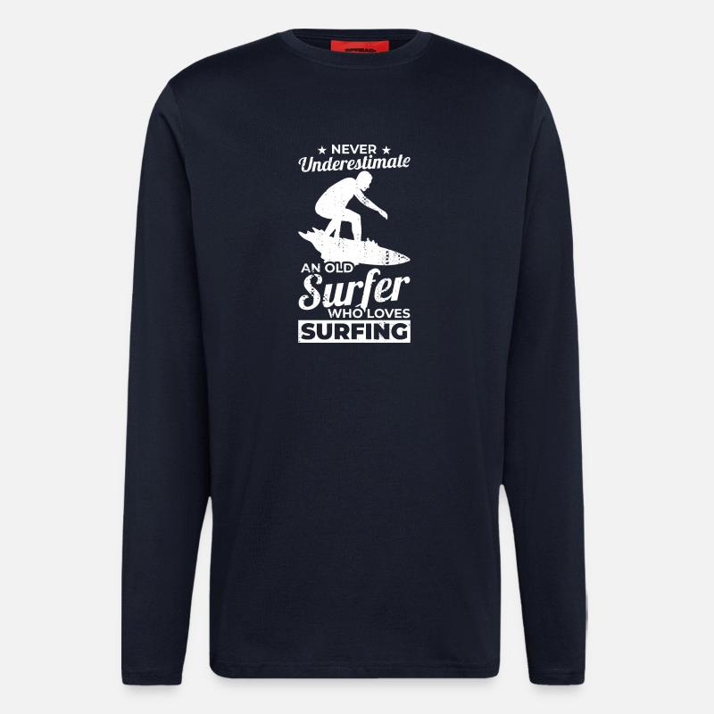 Never Underestimate An Old Surfer - Langarmshirt - made by SPREAD  - DARK NAVY