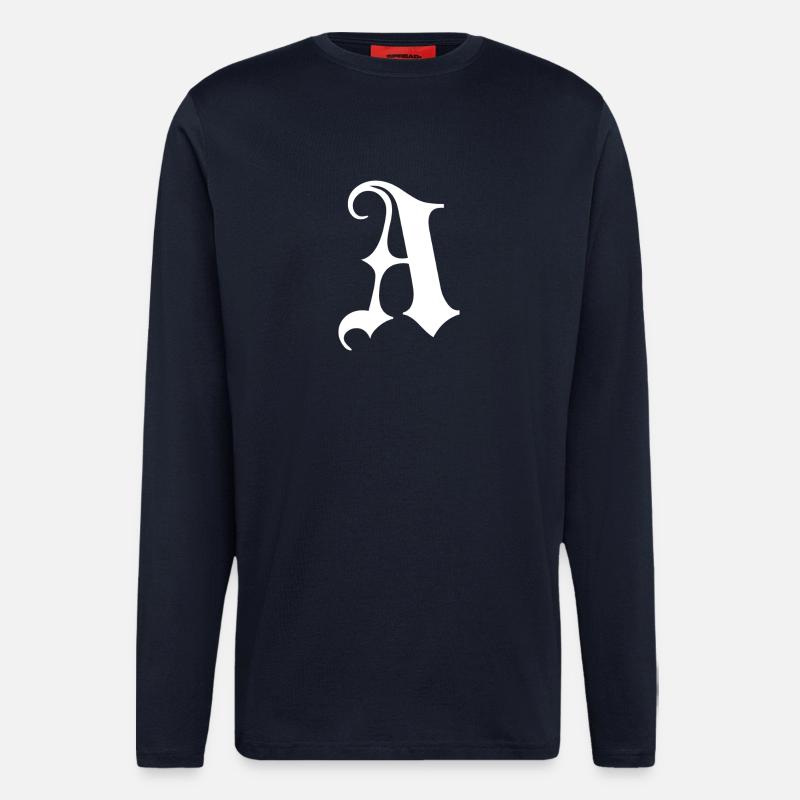 Gothic Monogram A Script - Longsleeve - made by SPREAD  - DARK NAVY