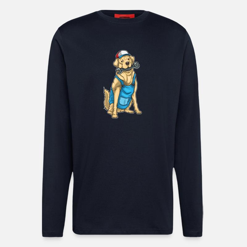 Clé d’artisanat Labrador - Manches longues bio décontracté fabriqué en UE - DARK NAVY