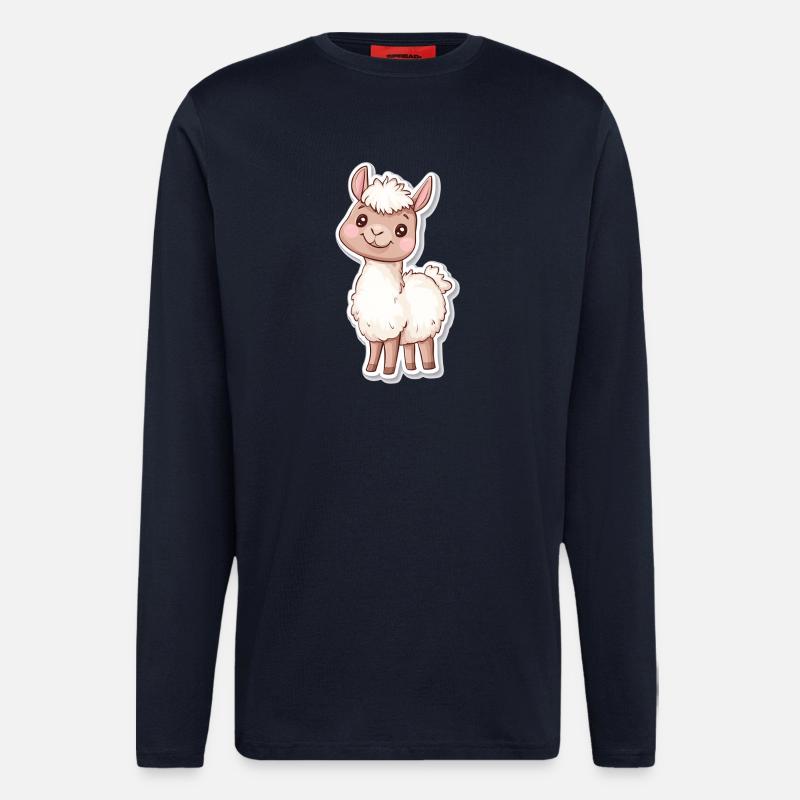 Llama Alpaca Llama Animal Gift - Longsleeve - made by SPREAD  - DARK NAVY