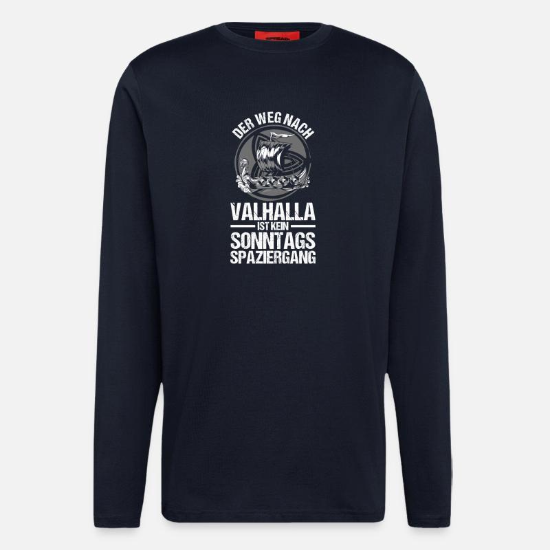 Mittelalter Schildwall Mittelaltermarkt Wikinger - Langarmshirt - made by SPREAD  - DARK NAVY