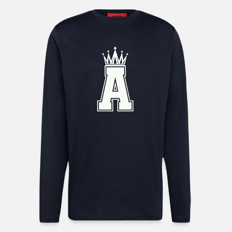 Königliches A-Initial-Logo - Langarmshirt - made by SPREAD  - DARK NAVY