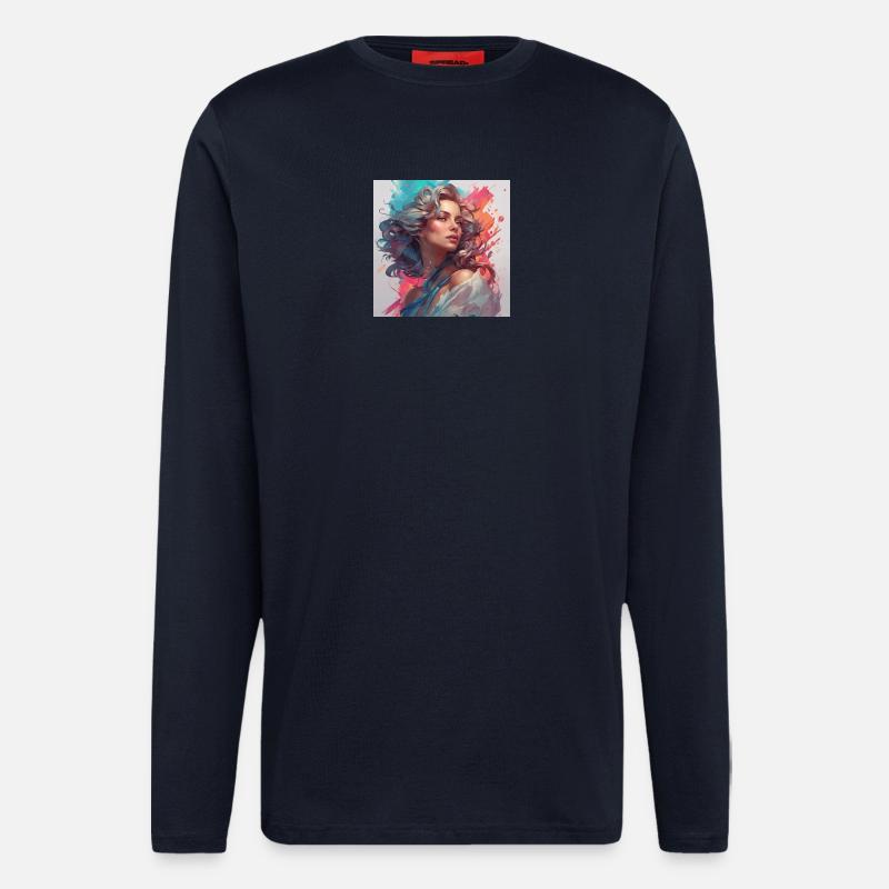 Retro Portrait - Langarmshirt - made by SPREAD  - DARK NAVY