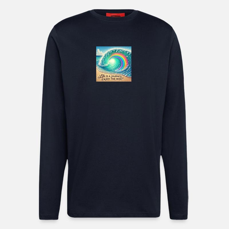 Wellenreise Regenbogenwirbel - Langarmshirt - made by SPREAD  - DARK NAVY