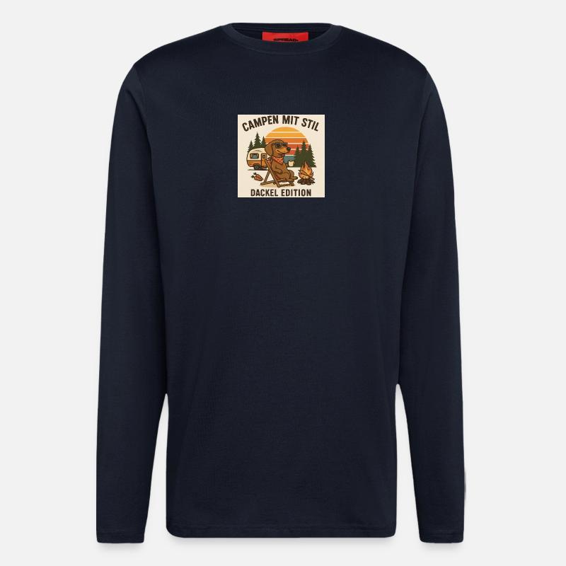 Camping in style: Dachshund Edition - Longsleeve - made by SPREAD - DARK NAVY