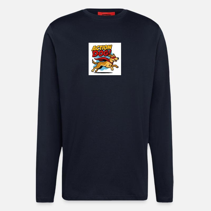 Action Hund Superheld - Langarmshirt - made by SPREAD  - DARK NAVY