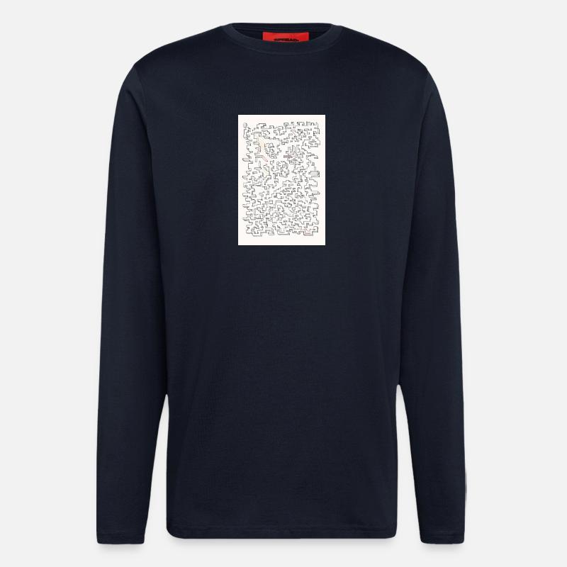 Retro Maze  - Langarmshirt - made by SPREAD  - DARK NAVY