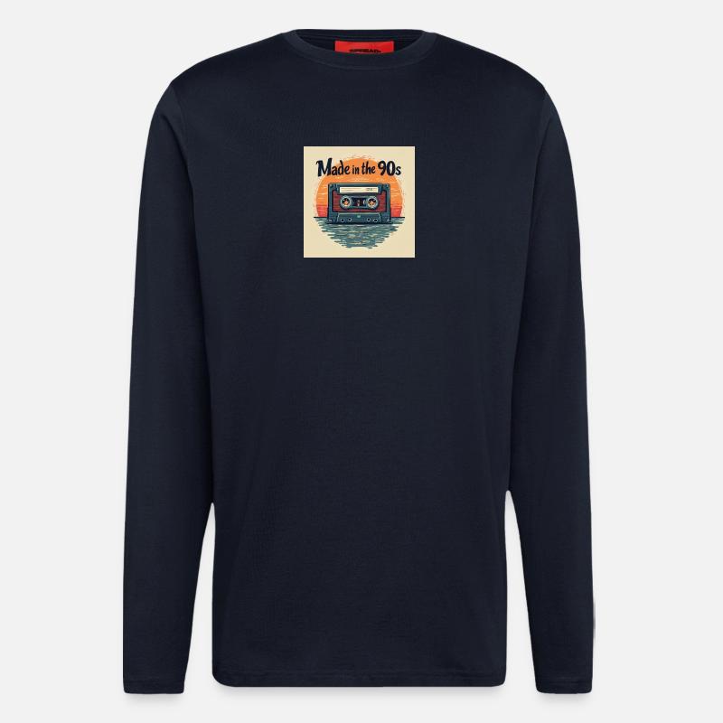 Retro Cassette Audio Design - Longsleeve - made by SPREAD  - DARK NAVY