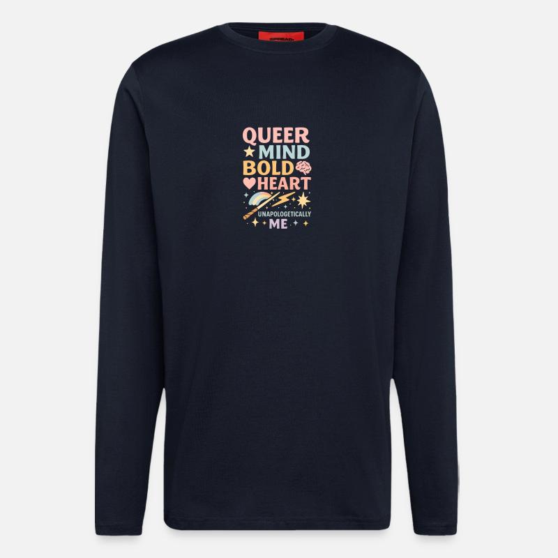 Queer Mind Bold Heart - Longsleeve - made by SPREAD  - DARK NAVY