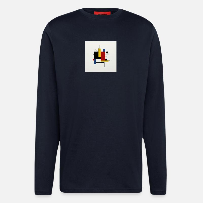 Farbenfrohe geometrische abstrakte Komposition - Langarmshirt - made by SPREAD  - DARK NAVY