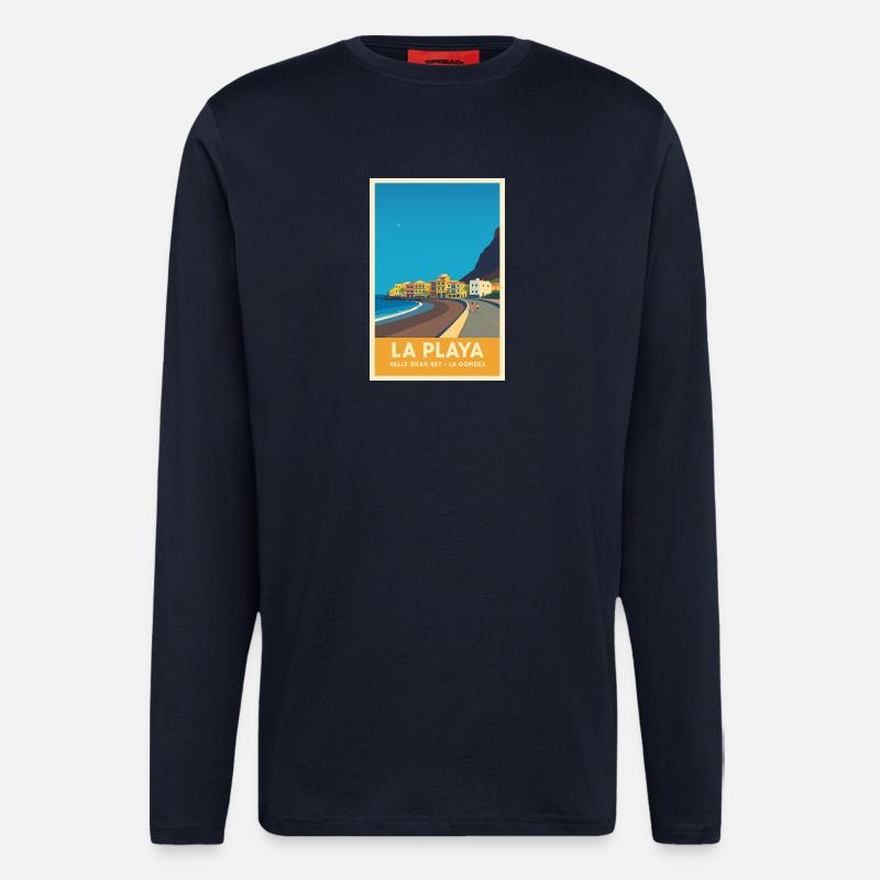 La Playa Poster Valle Gran Rey - Langarmshirt - made by SPREAD - DARK NAVY