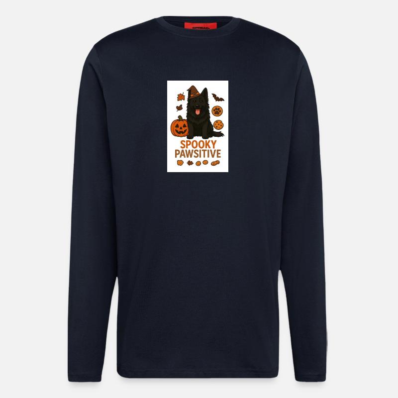 Pawsitive effrayant - Manches longues bio décontracté fabriqué en UE - DARK NAVY