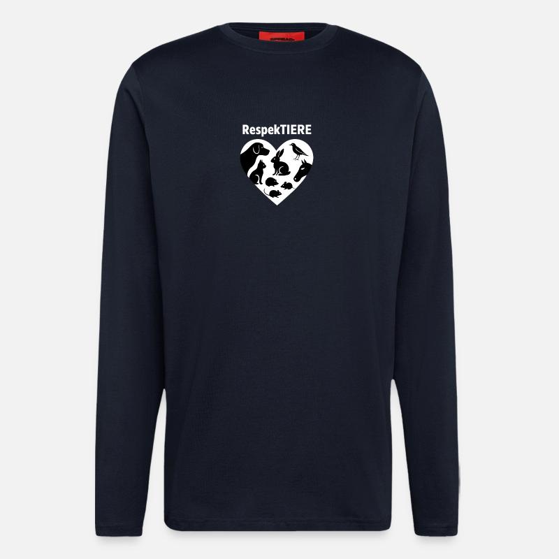 RespektTiere Herzsilhouette - Langarmshirt - made by SPREAD  - DARK NAVY