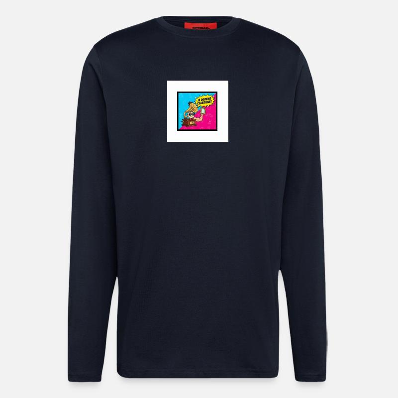 Je deviens Classique Pop Retro - Manches longues bio décontracté fabriqué en UE - DARK NAVY