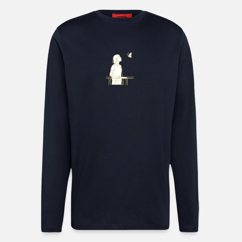 Blick zum Schmetterling - Langarmshirt - made by SPREAD  - DARK NAVY