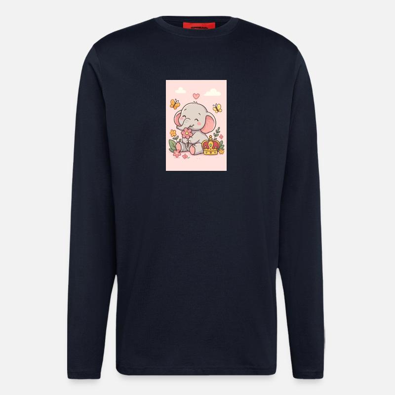 Pastel Elephant Crowned - Longsleeve - made by SPREAD  - DARK NAVY