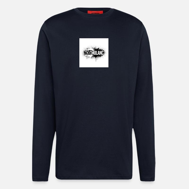 Nord Blanc Graffiti Éclair - Manches longues bio décontracté fabriqué en UE - DARK NAVY
