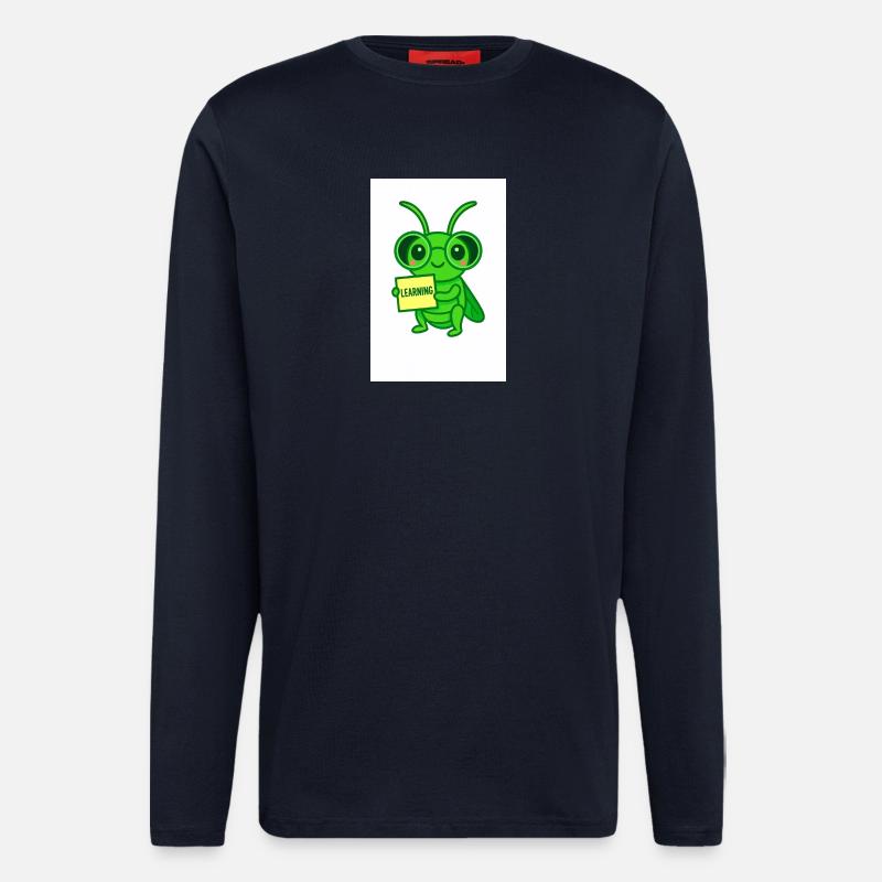 Lernkäfer mit Brille Motiv - Langarmshirt - made by SPREAD  - DARK NAVY