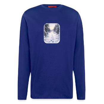 Winter Forest Path Morgenschein - Longsleeve - made by SPREAD  - Iconic Blue - Front