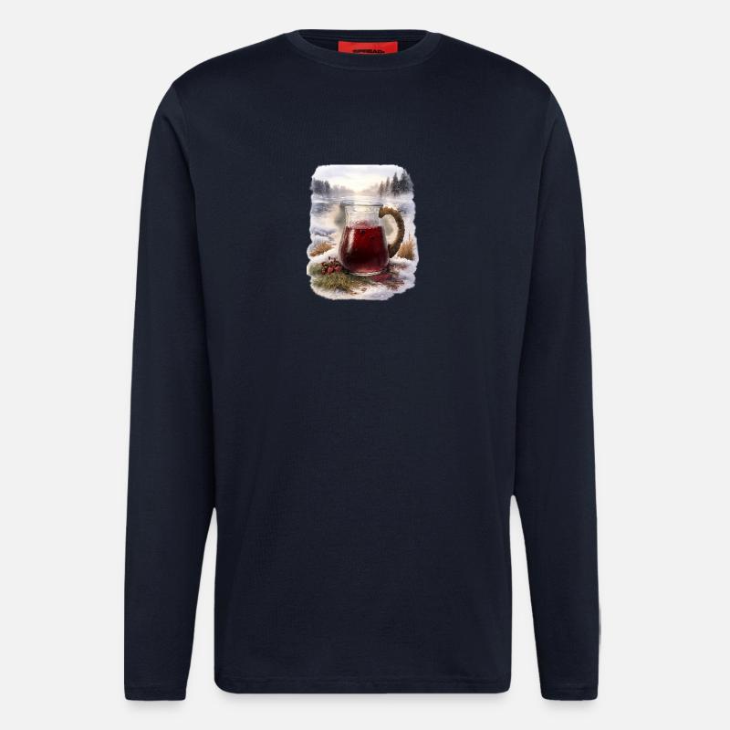 Carafe de Mors d’hiver - Manches longues bio décontracté fabriqué en UE - DARK NAVY
