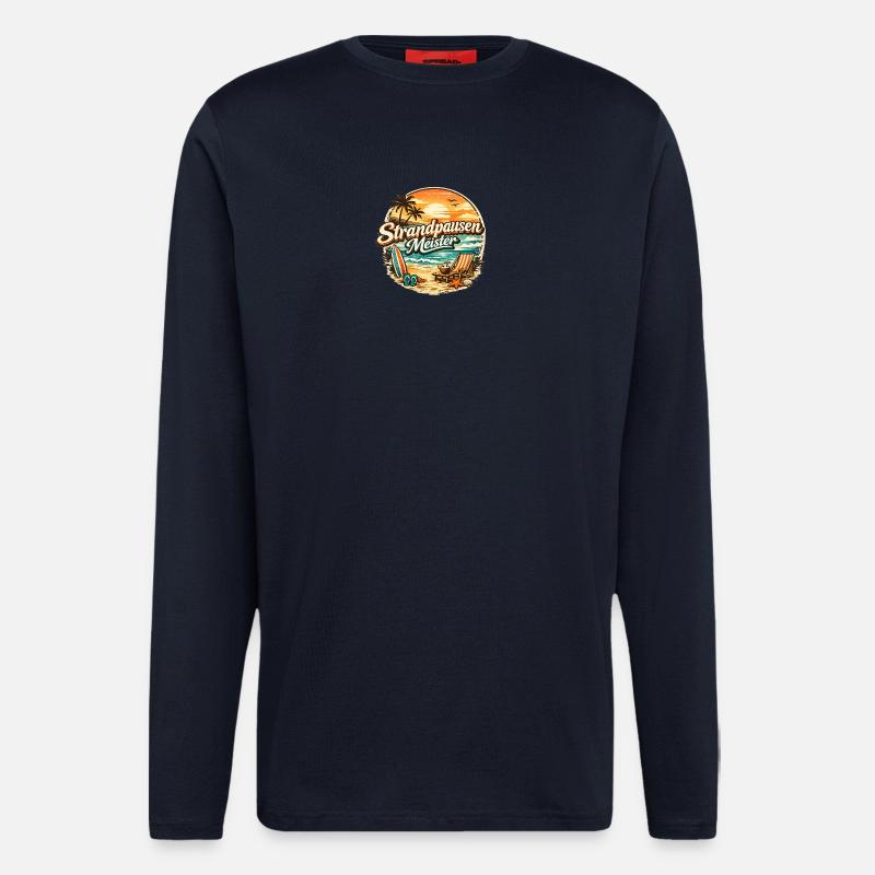 Beach Breaks Master Rétro - Manches longues bio décontracté fabriqué en UE - DARK NAVY