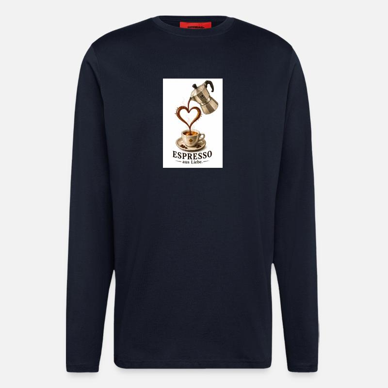 EspressoHerz aus Liebe - Langarmshirt - made by SPREAD  - DARK NAVY
